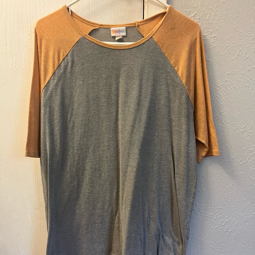 LulaRoe grey/orange Irma tunic